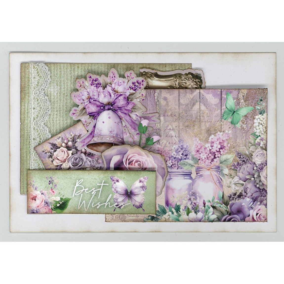 3Quarter Designs Violet Dreams 6x4 Card Pack 3q-cc-violetdreams purple bells best wishes card