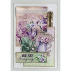 3Quarter Designs Violet Dreams 8x8 Paper Pack and Diecuts 3q-pp8-violetdreams purple watering can flwoers you are amazing card