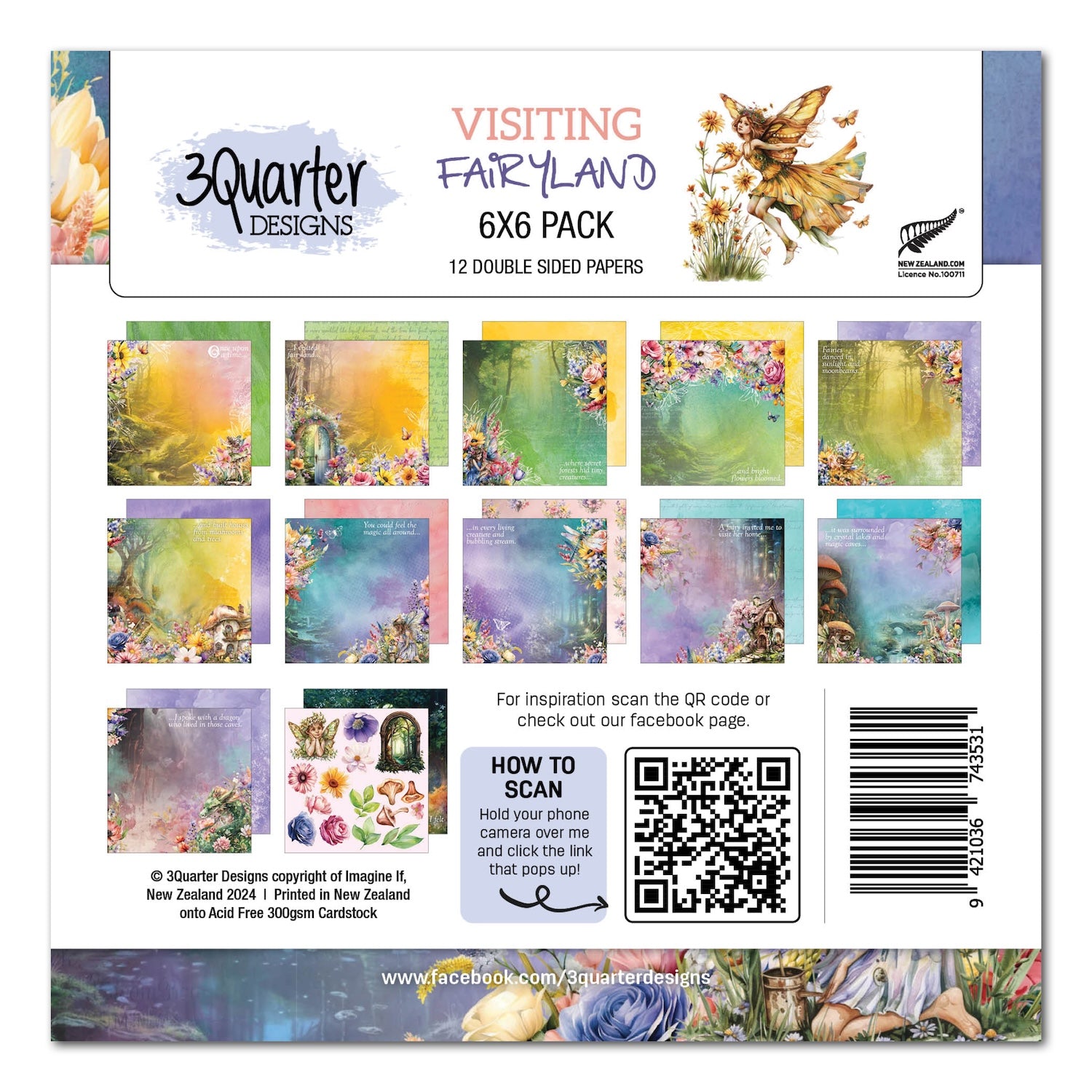 3Quarter Designs Visiting Fairyland 6x6 Paper Pack 3q-pp6-visitingfairyland