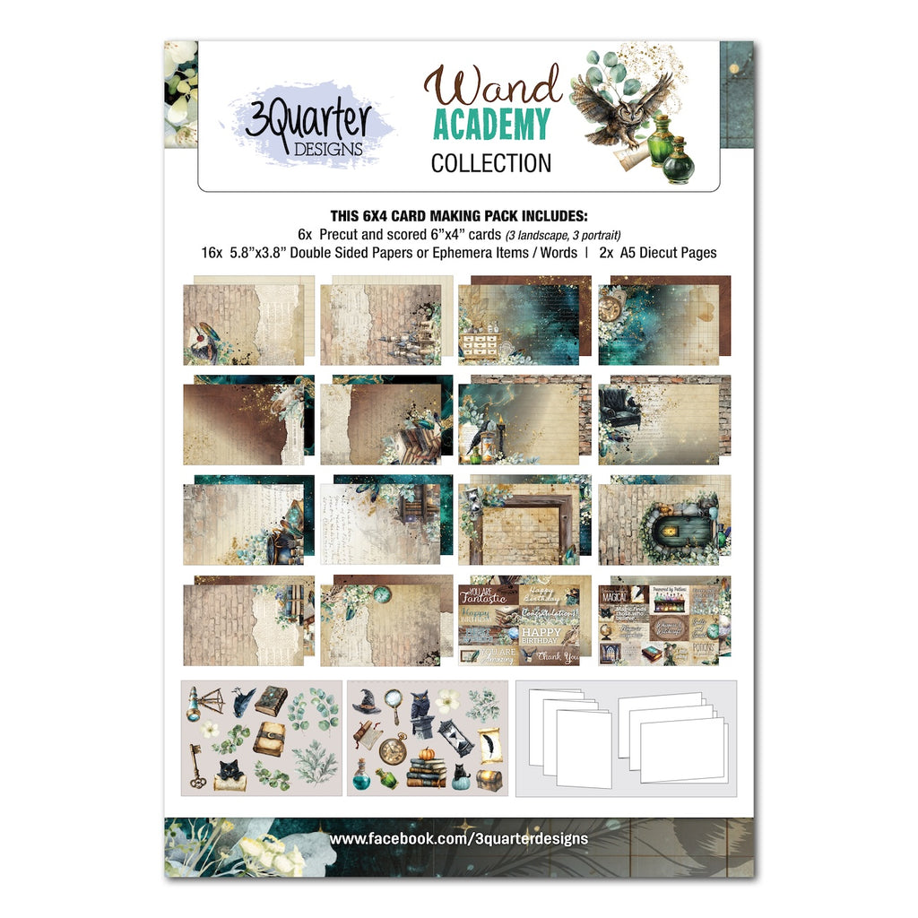 3Quarter Designs Wand Academy 6x4 Card Pack 3q-cc-wandacademy