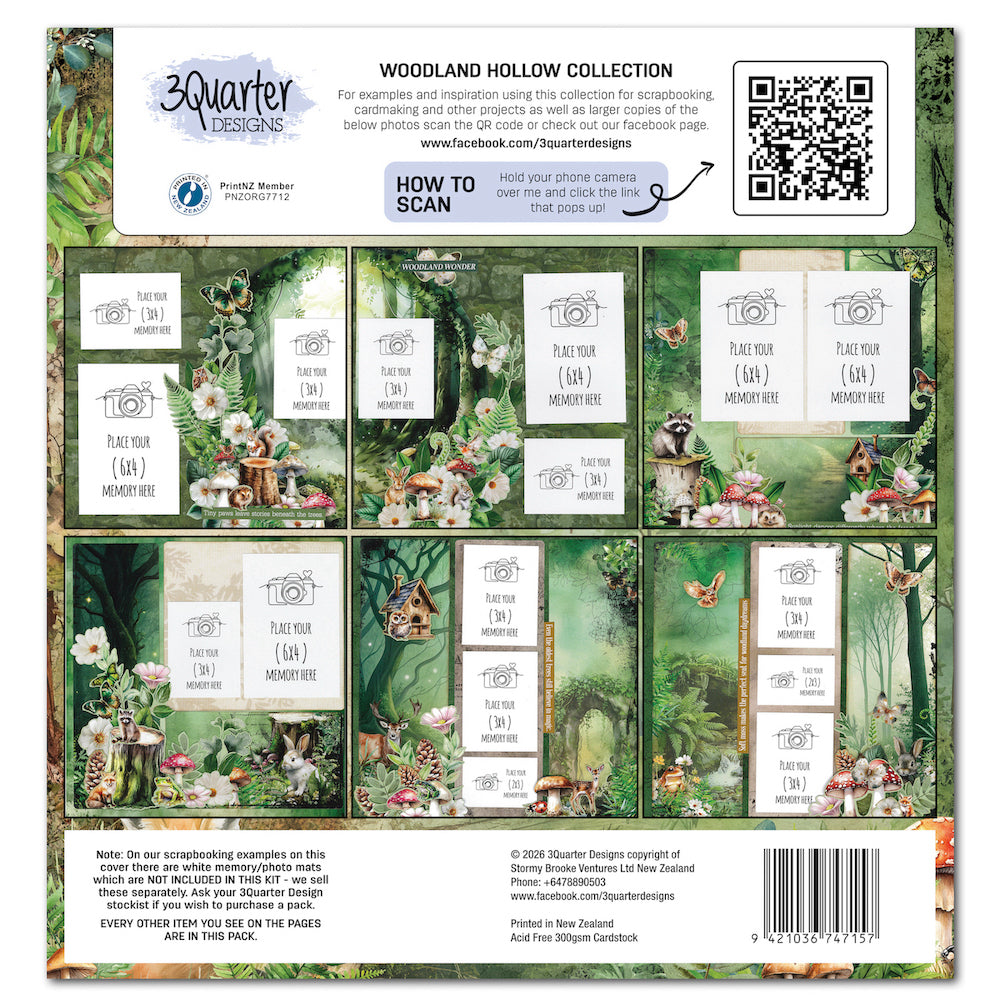 3Quarter Designs Woodland Hollow 12x12 Paper and Diecuts Set 3q-sc-woodlandhollow how to