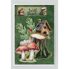 3Quarter Designs Woodland Hollow 12x12 Paper and Diecuts Set 3q-sc-woodlandhollow tree stump bird house mushrooms well done card