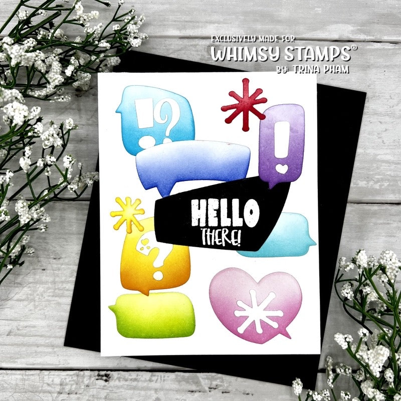 Whimsy Stamps Comic Speech Bubbles 2 Dies wsd314b hello