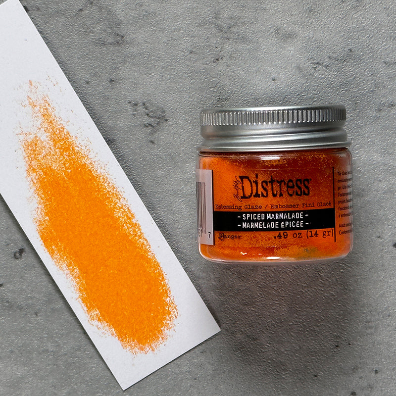 Tim Holtz Distress Embossing Glaze Spiced Marmalade Ranger tde79217 Color Swatch Card | color-code:ALT04
