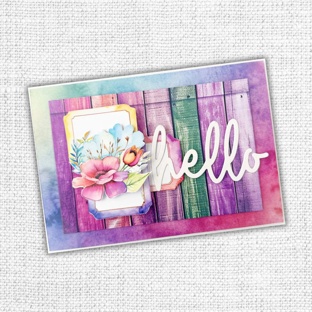 Paper Rose Rainbow Wood 12x12 Paper 31019 hello