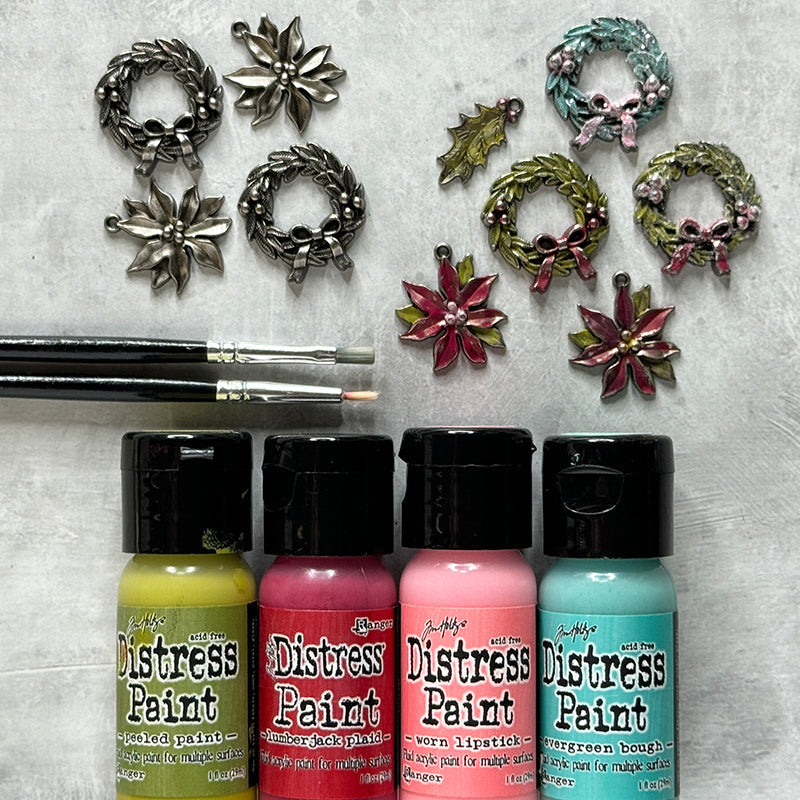 Tim Holtz Flip Top Distress Paint Evergreen Bough Ranger TDF53026 Holiday Hoopla Colored Adornments | color-code:ALT10