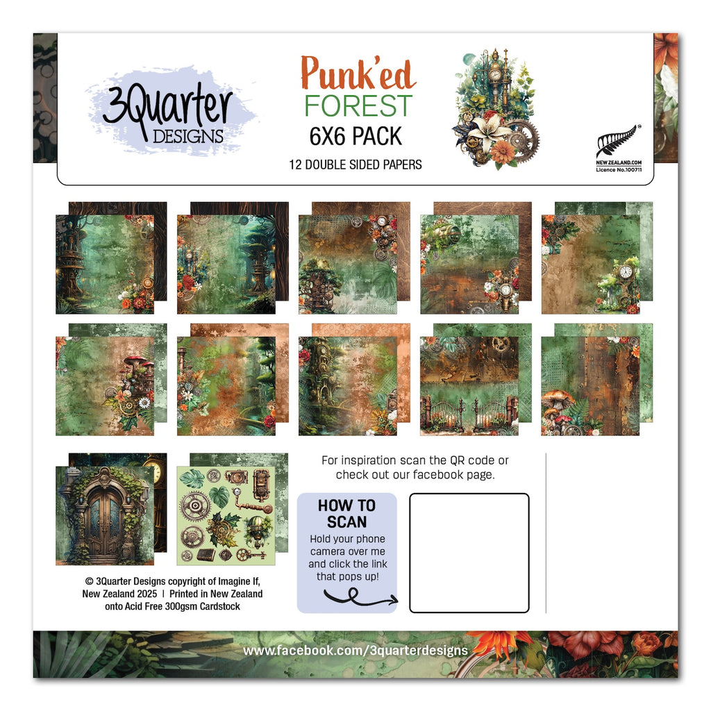 3Quarter Designs Punked Forest 6x6 Paper Pack 3q-pp6-punkedforest