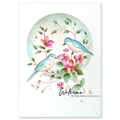 Penny Black Cling Stamp Confidant 40-921 blue birds