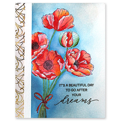 Penny Black Cling Stamp Vivid 40-930 red poppies