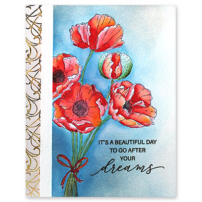 Penny Black Cling Stamp Vivid 40-930 red poppies