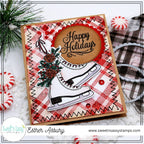 Sweet 'N Sassy Stitched Circles 2 Dies snsd-0256 Christmas Ice Skating Card