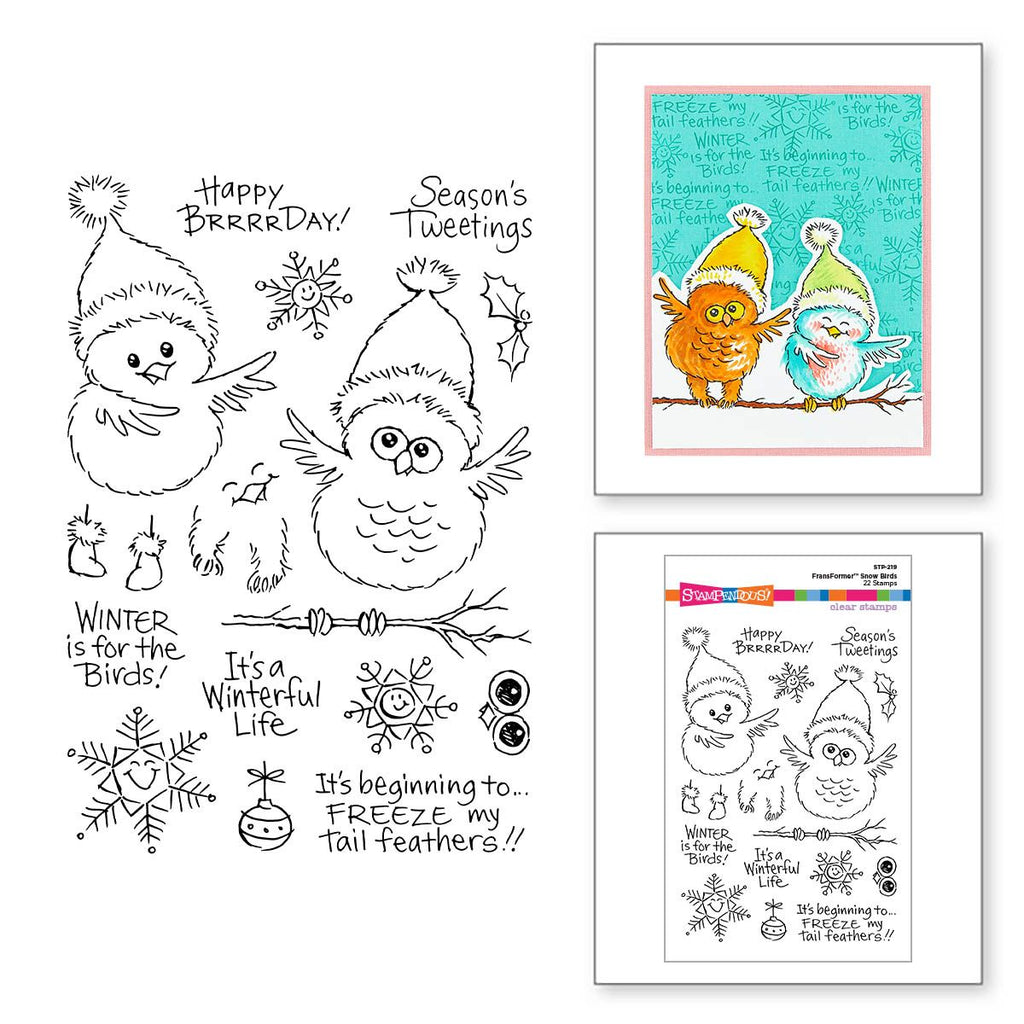 stp-219 Stampendous FransFormer Snow Birds Clear Stamps product image