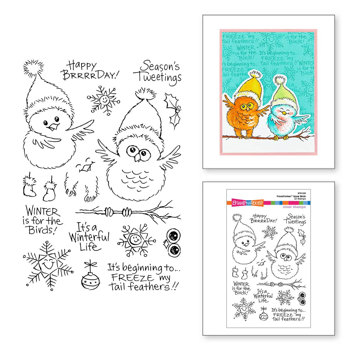 stp-219 Stampendous FransFormer Snow Birds Clear Stamps product image