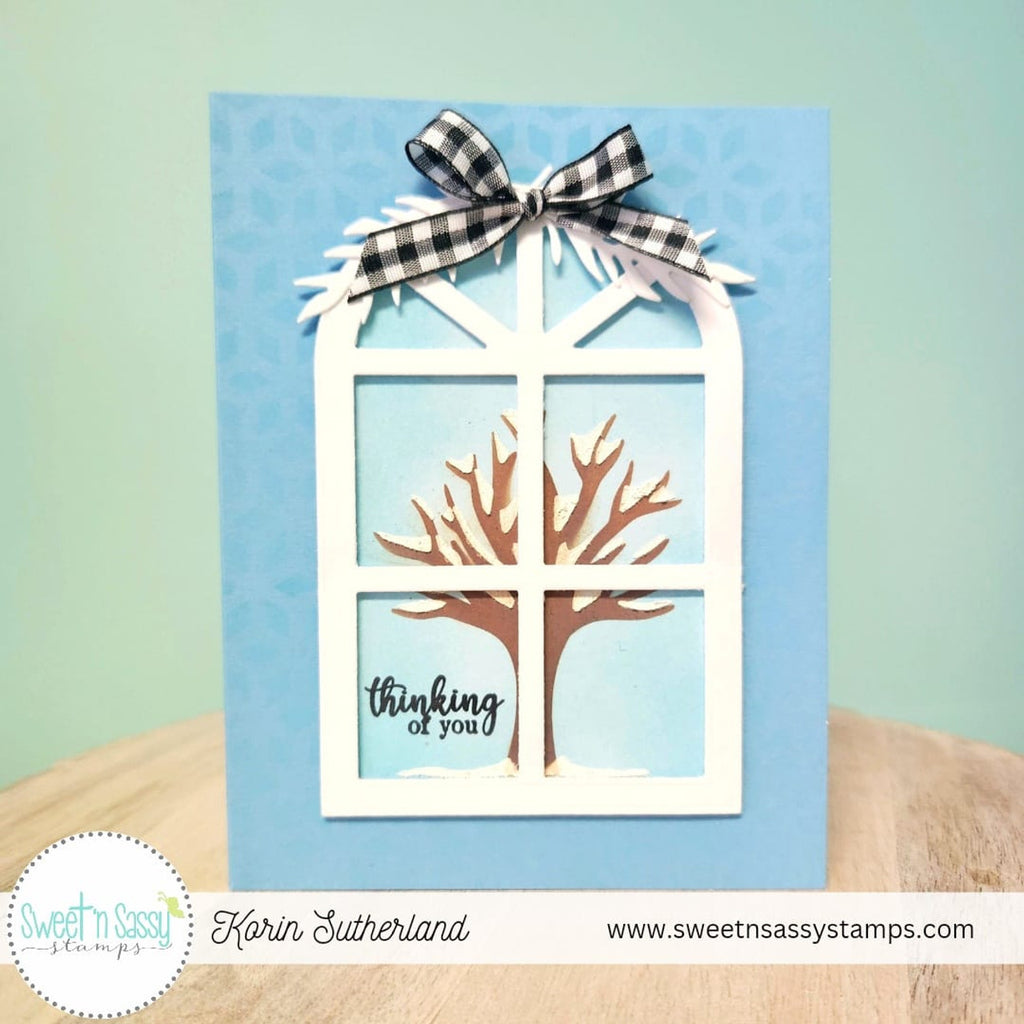 Sweet 'N Sassy Arched Window Die snsd-0257 Thinking Of You Card