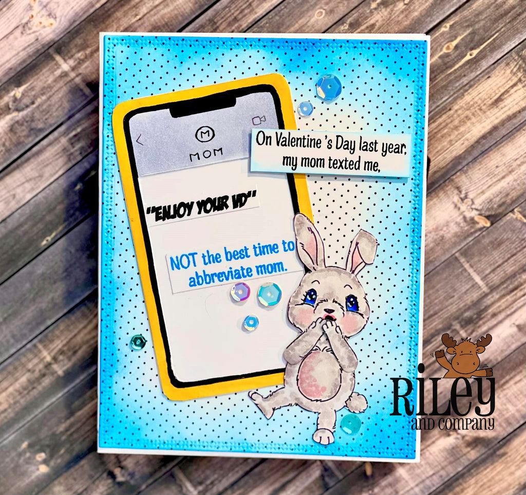 Riley and Company Funny Bones Text from Mom Clear Stamp rwd-1222 funny text