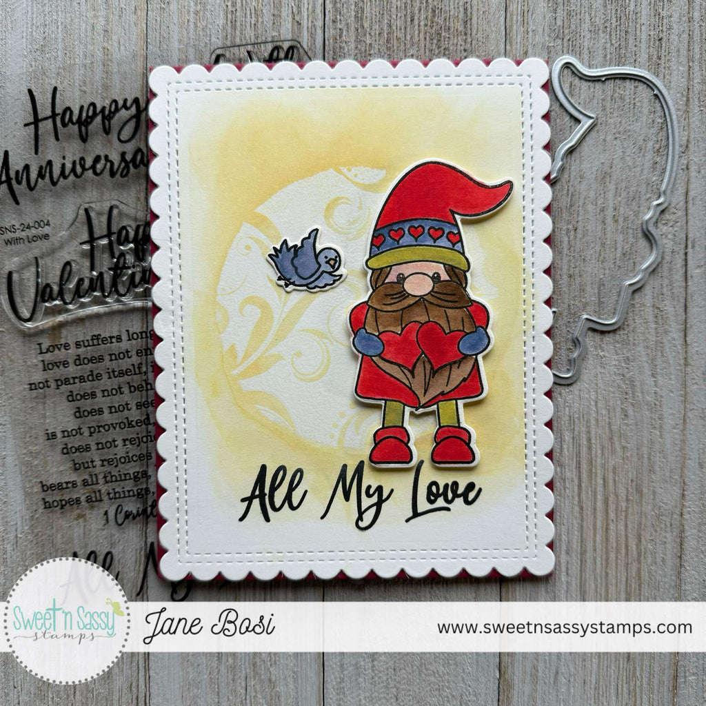 Sweet 'N Sassy With Love Clear Stamps sns-24-004 Scandinavian All My Love Card
