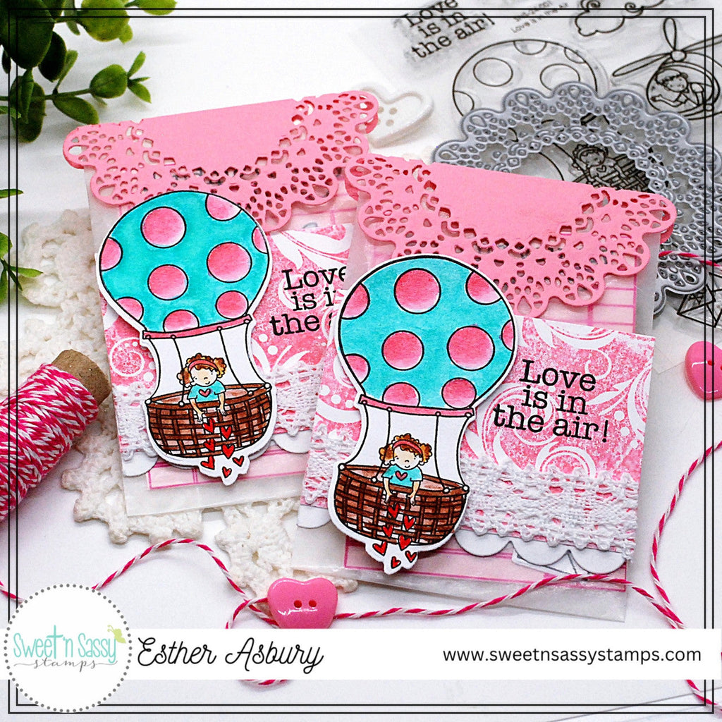Sweet 'N Sassy Love Is In The Air Clear Stamps sns-24-001 Valentines Balloon Cards
