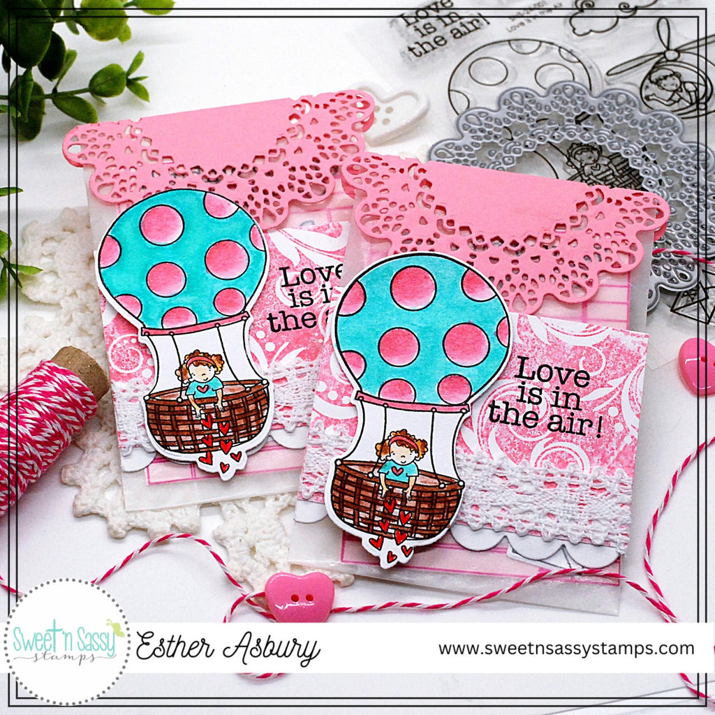 Sweet 'N Sassy Love Is In The Air Clear Stamps sns-24-001 Valentines Balloon Cards