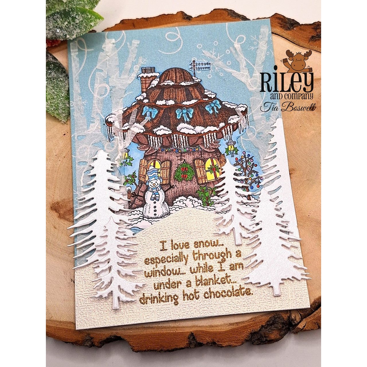 Riley and Company Funny Bones I Love Snow Clear Stamp rwd-1214 outdoors scene
