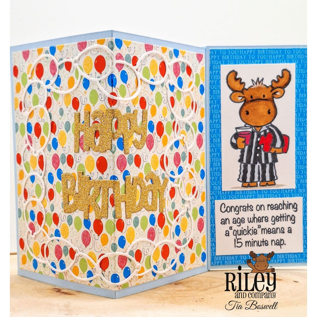 Riley and Company Funny Bones A Quickie Clear Stamp rwd-1220 happy birthday