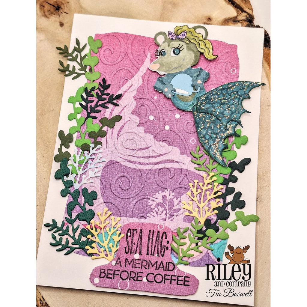 Riley and Company Funny Bones Sea Hag Clear Stamp rwd-1223 pretty pink