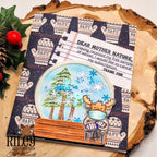 Riley and Company Funny Bones Dear Mother Nature Clear Stamp rwd-1215 snowglobe