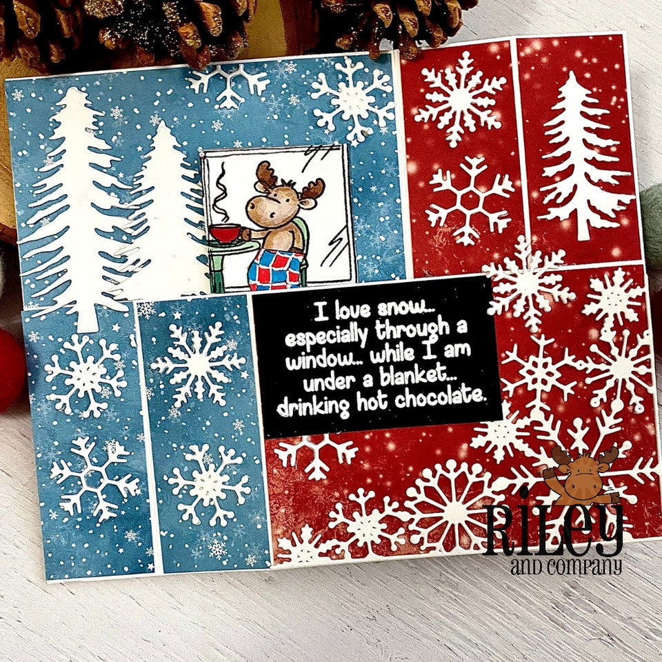 Riley and Company Funny Bones I Love Snow Clear Stamp rwd-1214 snowy forest