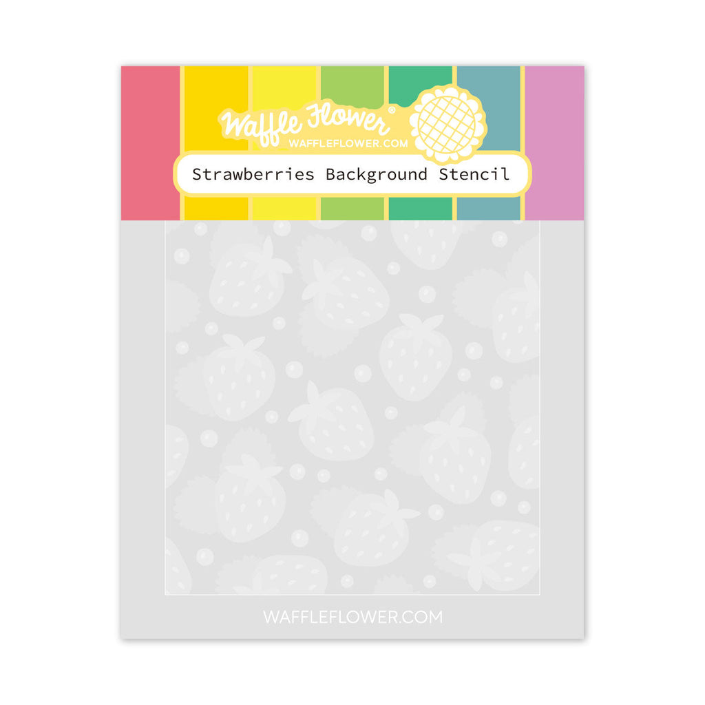 Waffle Flower Strawberries Background Stencils 421497