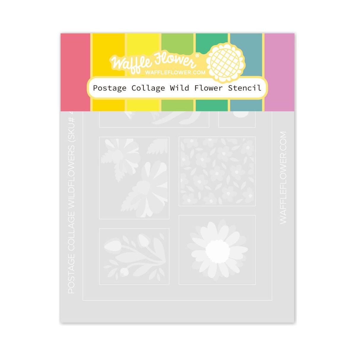 Waffle Flower Postage Collage Wild Flower Stencils 421693