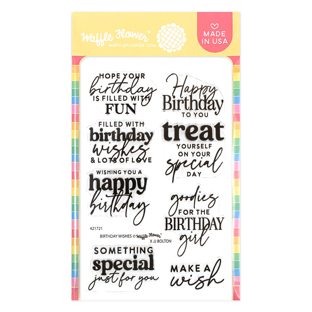 Waffle Flower Birthday Wishes Clear Stamps 421721