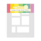 Waffle Flower Postage Collage Blocks Stencil 421726