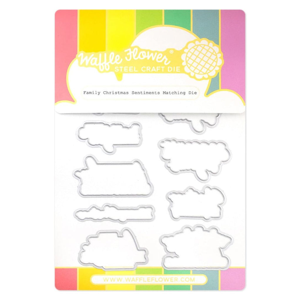 Waffle Flower Family Christmas Sentiments Matching Dies 421762