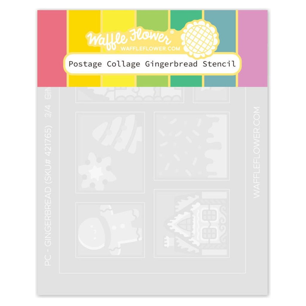 Waffle Flower Postage Collage Gingerbread Stencils 421765