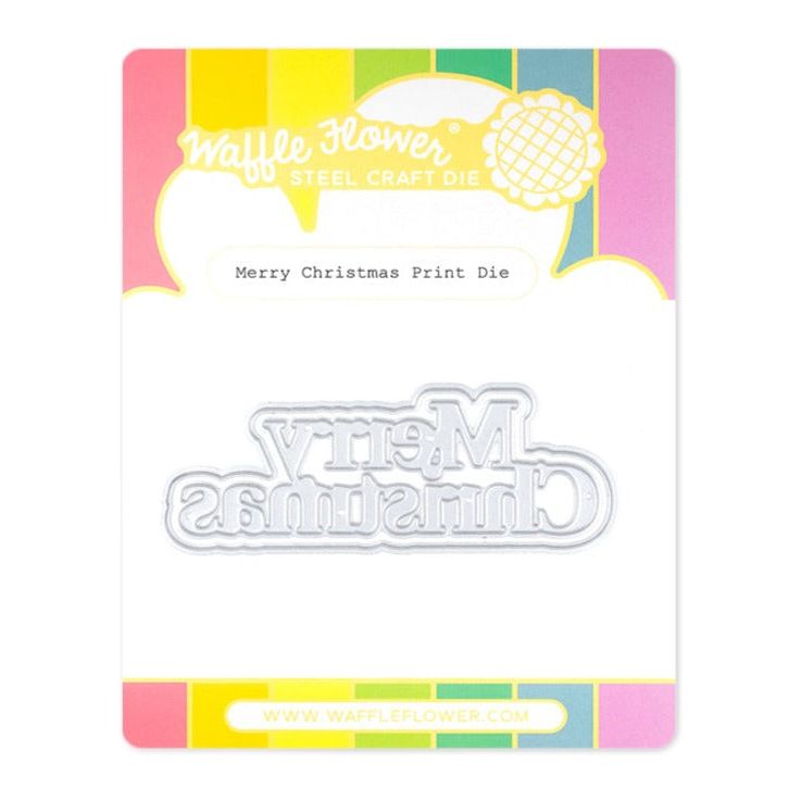 Waffle Flower Merry Christmas Print Dies 421784