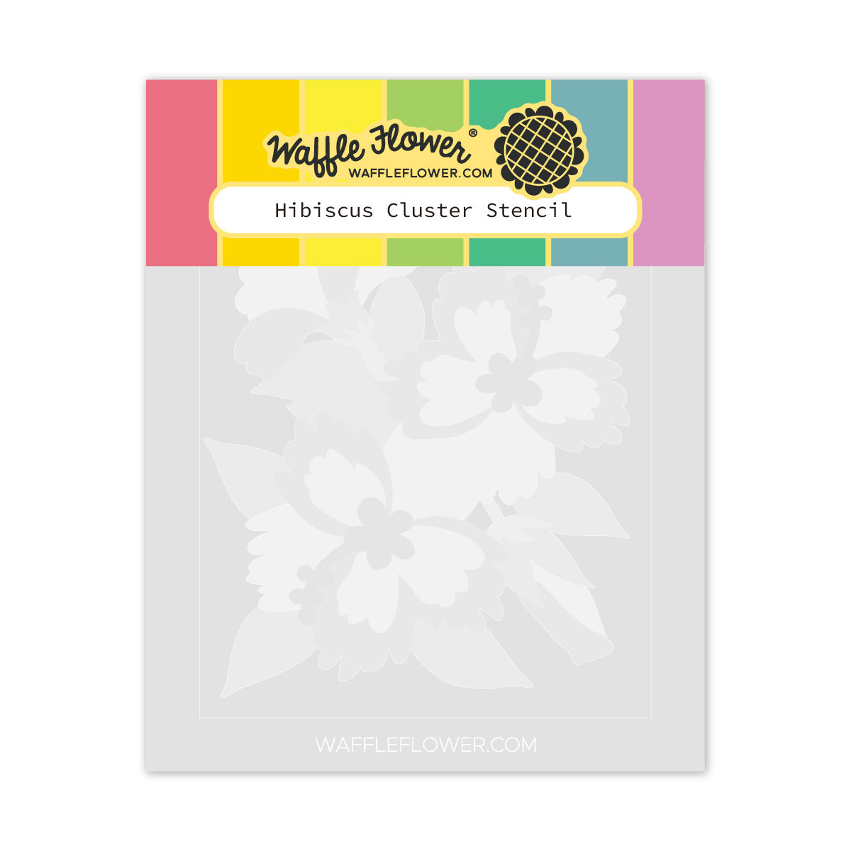 Waffle Flower Hibiscus Cluster Stencil 422193