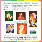Waffle Flower Postage Collage Picture Perfect Stencils 422403