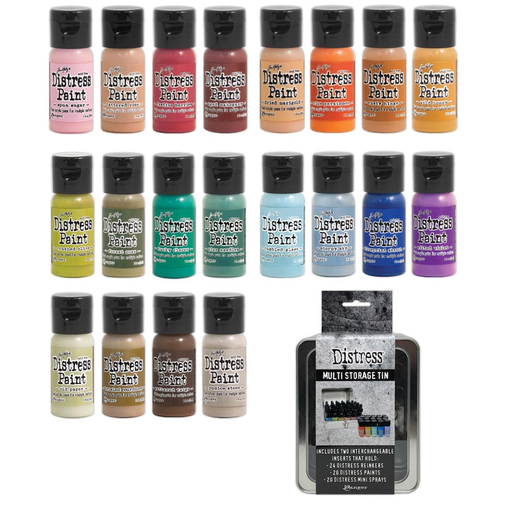 Ranger Tim Holtz Alcohol Ink Set, 24 Pack (Assorted Colors) .5oz | Alcohol  Ink Blending Solution | Premium Brush Set for Alcohol Ink Paper | 1 Mini