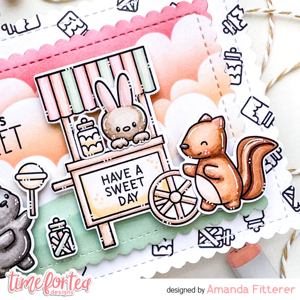 Time For Tea Designs Sweet Cart Critters Coordinating Dies squirrel