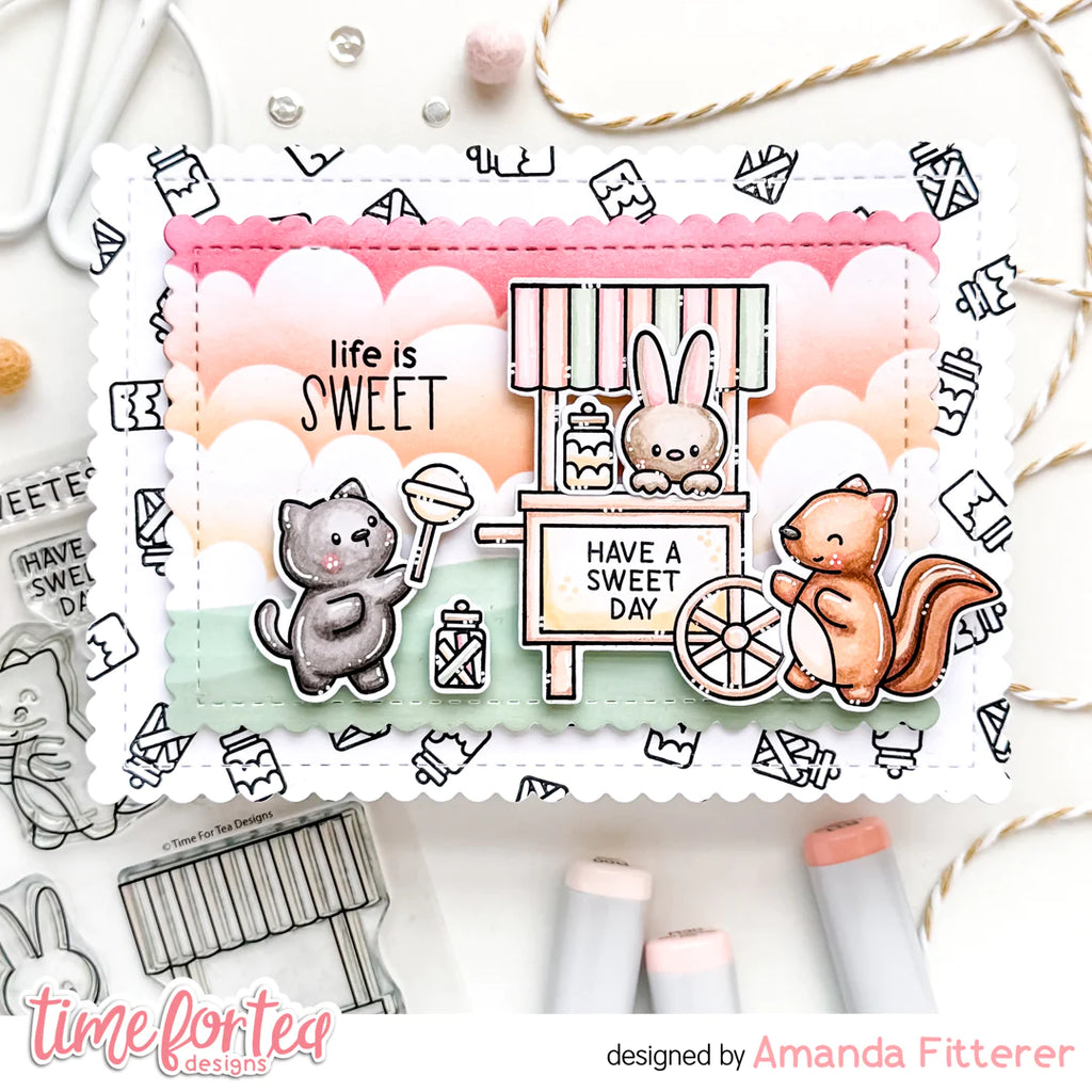 Time For Tea Designs Sweet Cart Clear Stamps sweet day