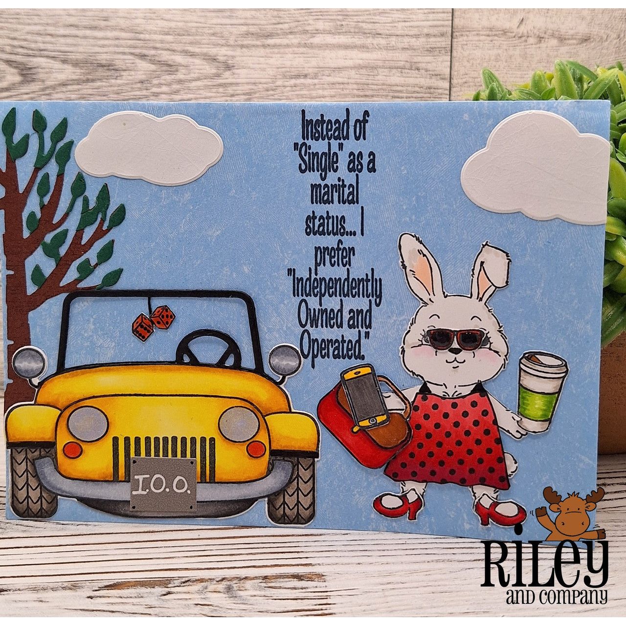 Riley and Company Funny Bones Independently Owned and Operated Clear Stamp rwd-1244 cute car