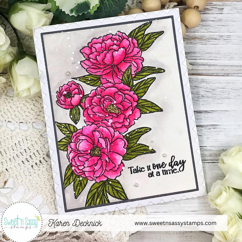 Sweet 'N Sassy Take Time Clear Stamps cws-24-012 flower card