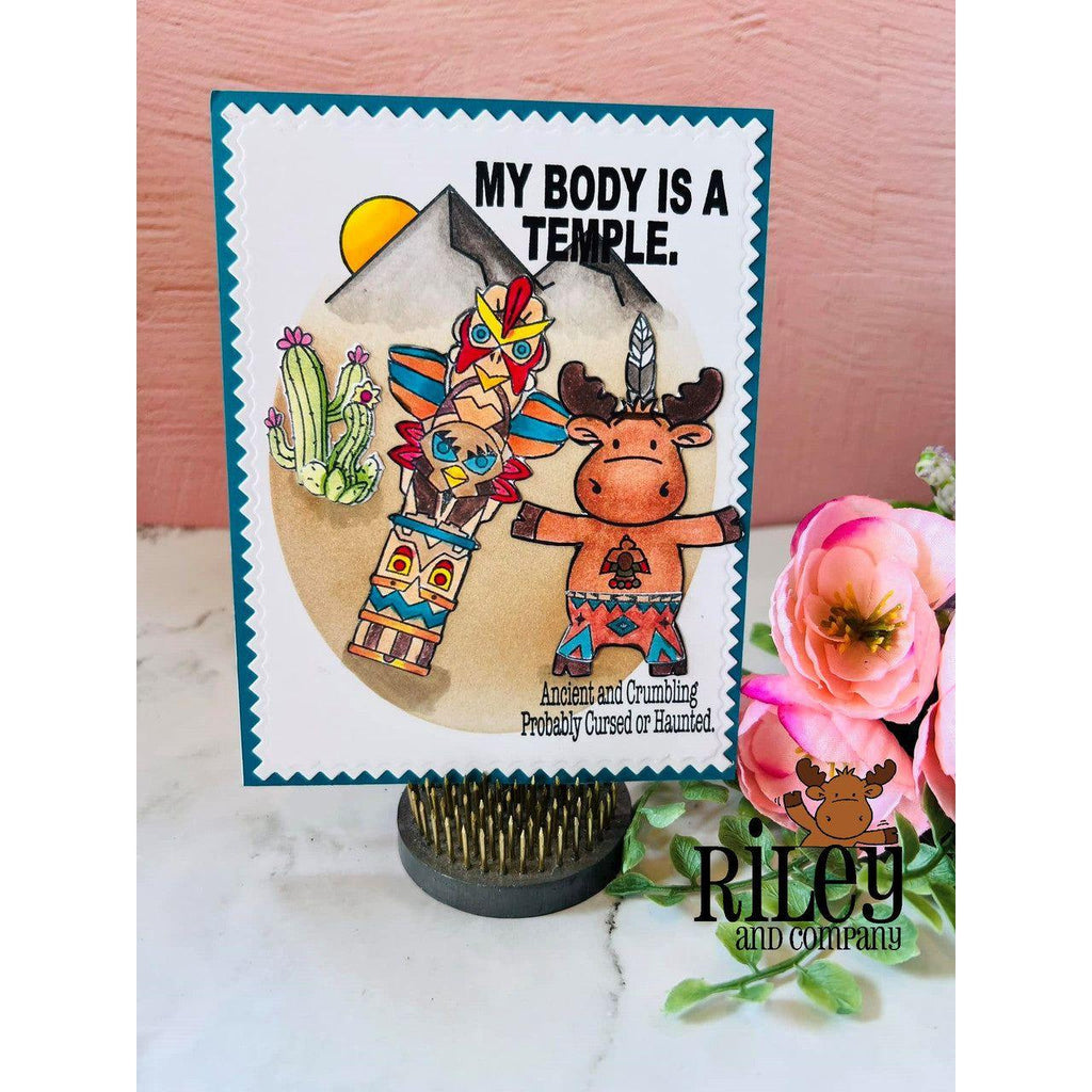 Riley And Company Funny Bones My Body Is A Temple Clear Stamp rwd-1274 desert fun