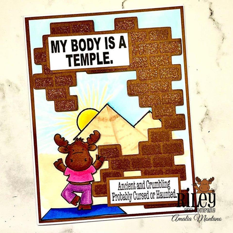 Riley And Company Funny Bones My Body Is A Temple Clear Stamp rwd-1274 yoga