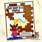 Riley And Company Funny Bones My Body Is A Temple Clear Stamp rwd-1274 yoga