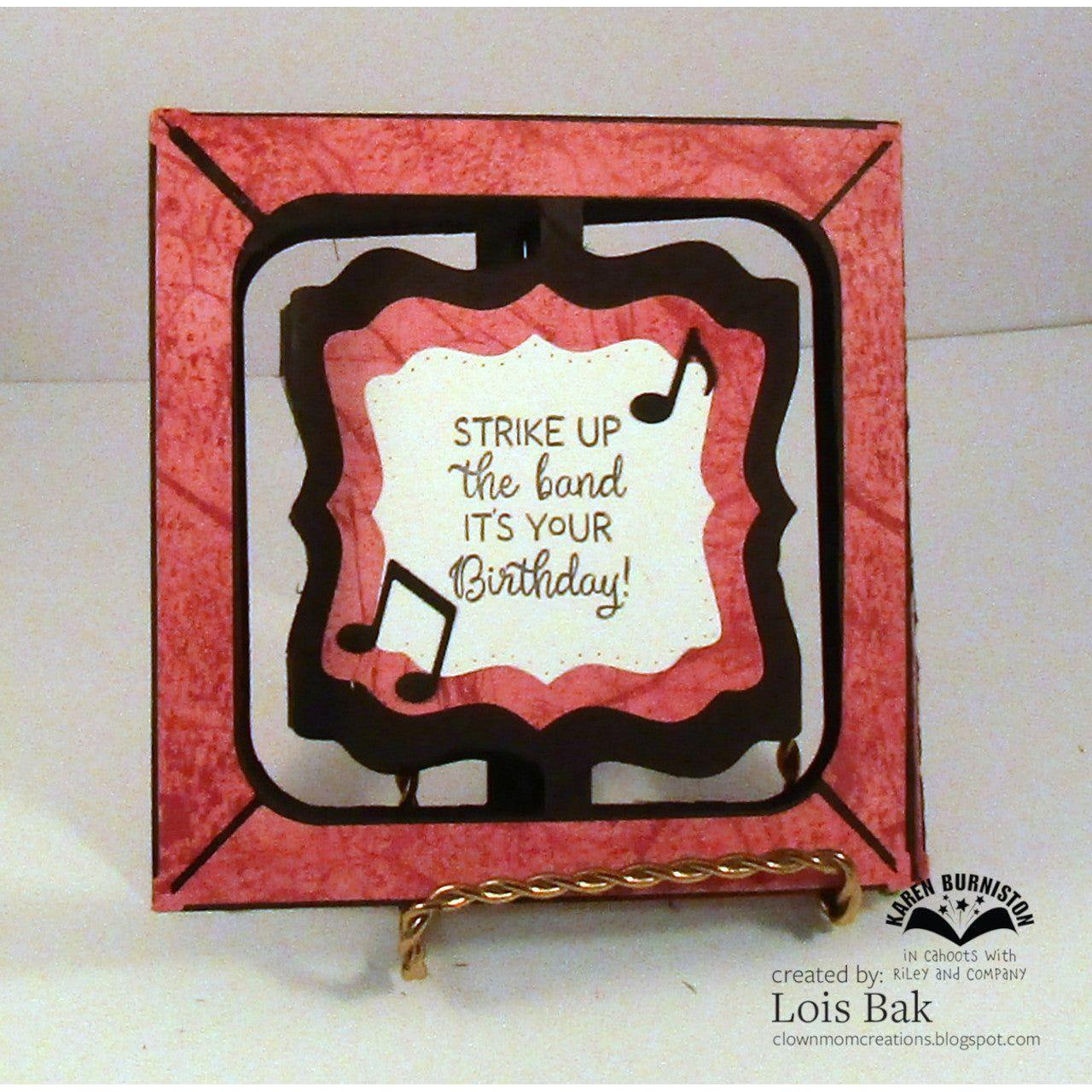 Karen Burniston Music Sentiments Clear Stamps cs002 it's your birthday