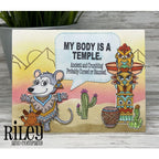 Riley And Company Funny Bones My Body Is A Temple Clear Stamp rwd-1274 cactus