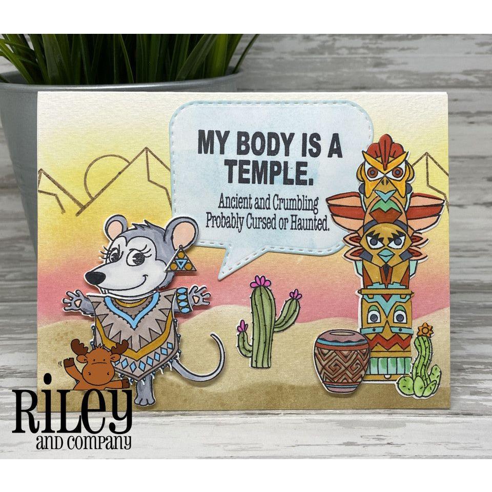 Riley And Company Funny Bones My Body Is A Temple Clear Stamp rwd-1274 cactus