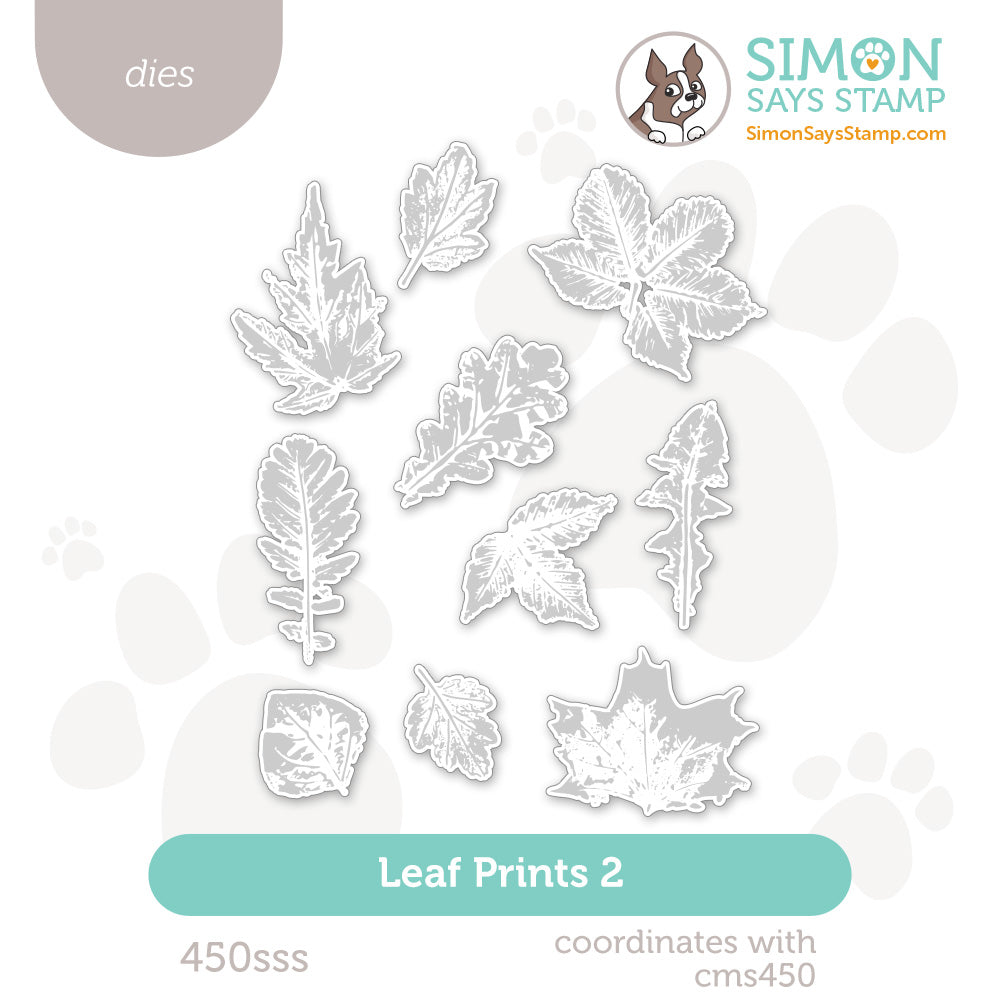Simon Says Stamp Leaf Prints 2 Wafer Dies 450sss
