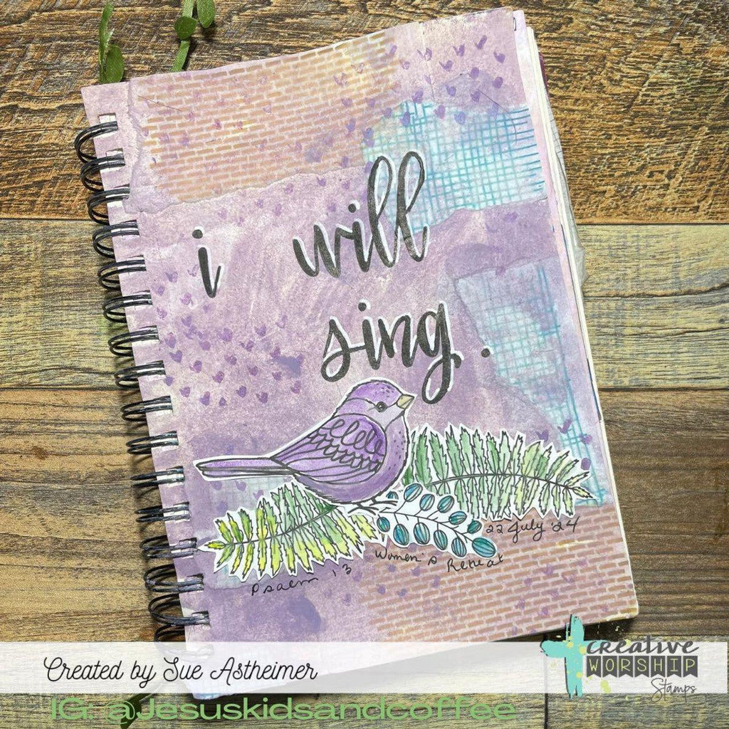 Creative Worship Beautiful Branches Clear Stamps cws-24-026 I Will Sing Card