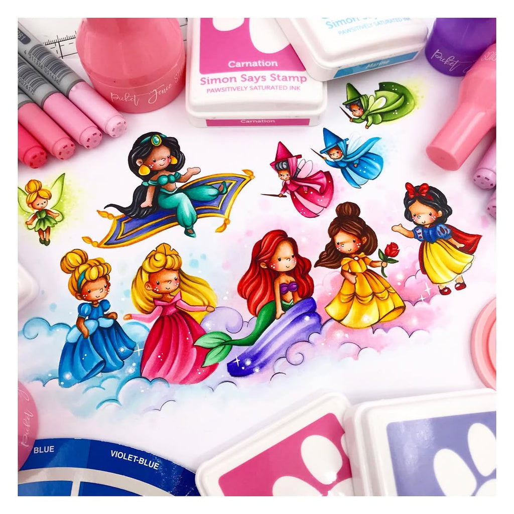 Simon Says Clear Stamps Once Upon a Dream 2057ssc Sunny Vibes Princess Colorings